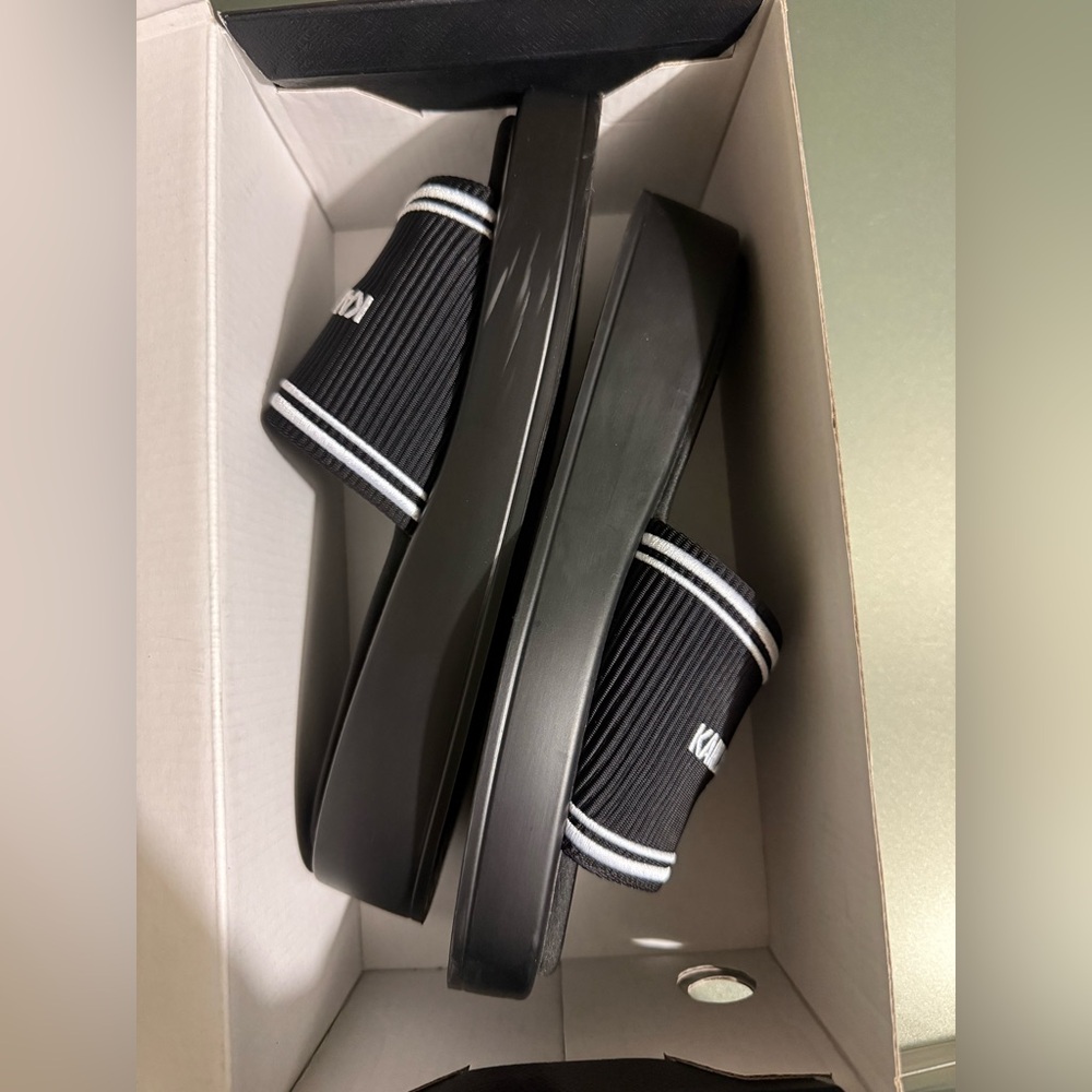 Karl Lagerfeld platform slides